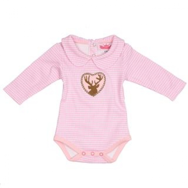 Langarm Body mit Kragen - rosa